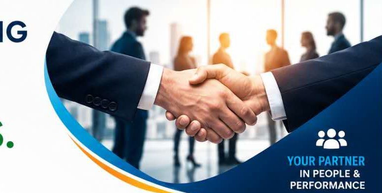 Professional business partnership and handshake
